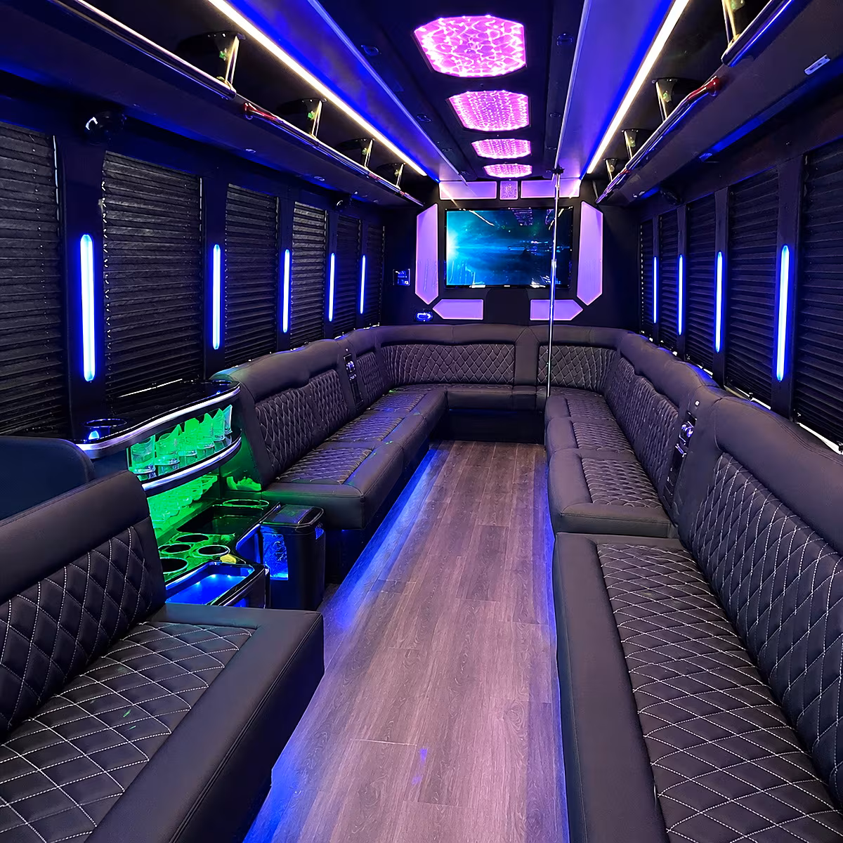 40 Passenger Party Bus Interior