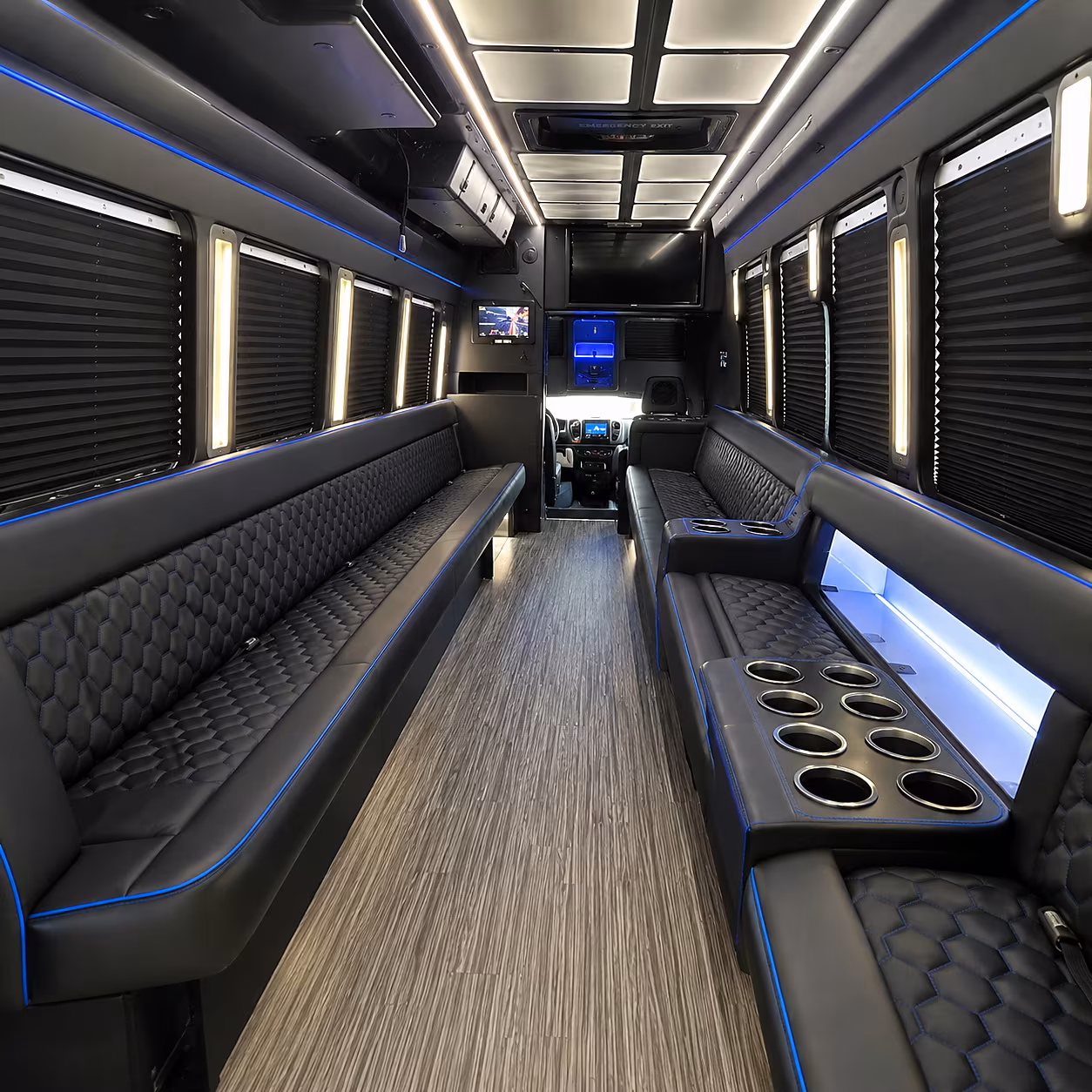 Arlington Concert & Music Festival Transportation party bus interior
