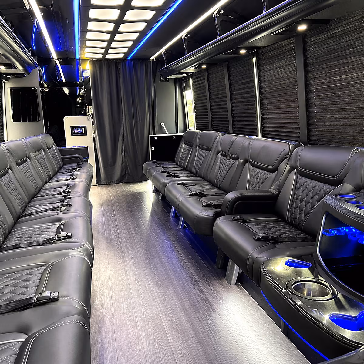 Arlington Concert & Music Festival Transportation party bus interior