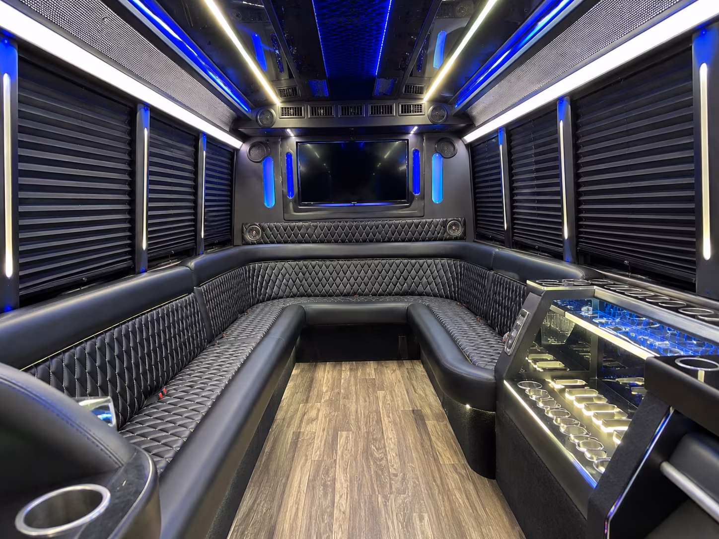 Arlington Private Event Transportation party bus exterior