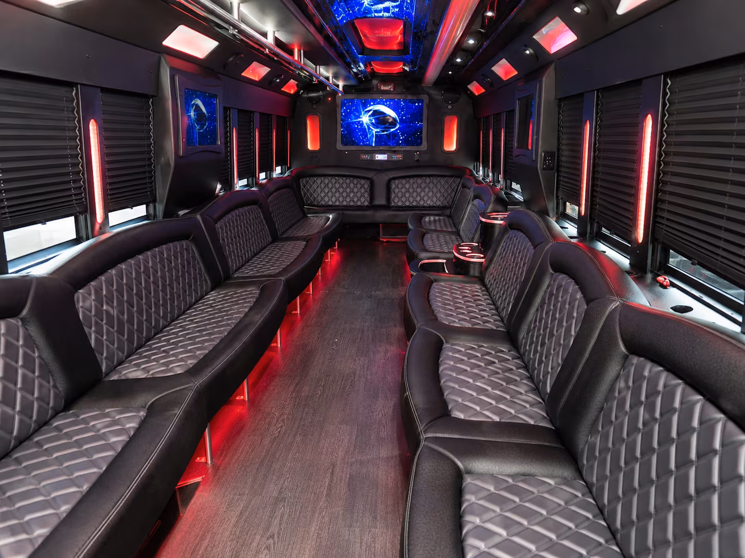Arlington Private Event Transportation party bus interior