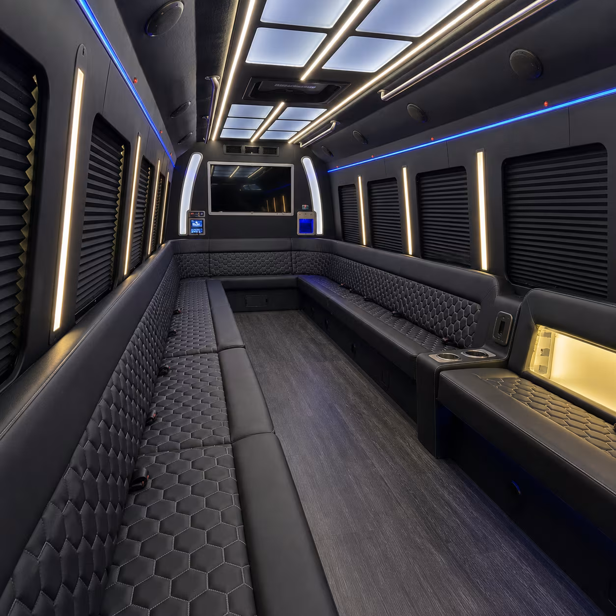 Arlington Prom & Homecoming Transportation party bus interior