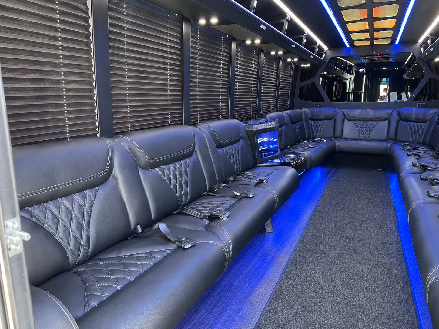 Arlington Wedding Transportation party bus interior