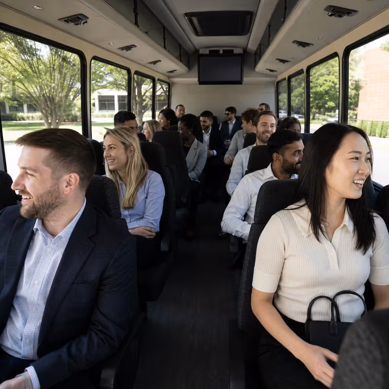 Black Mercedes Sprinter van staged for an Arlington Corporate Transportation group