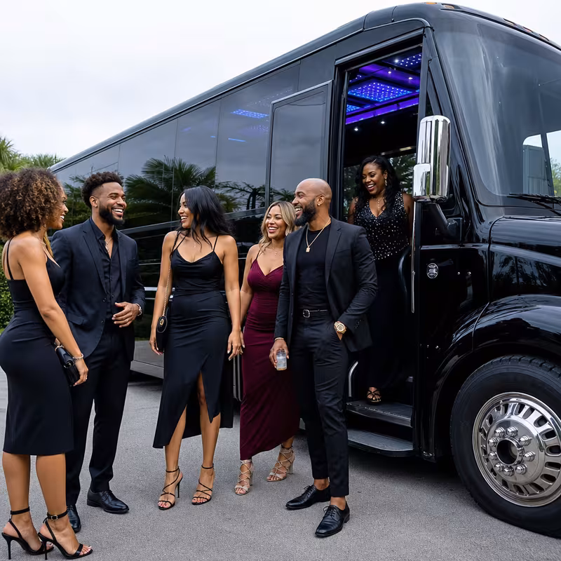 Passengers loading luggage while boarding an Arlington group shuttle