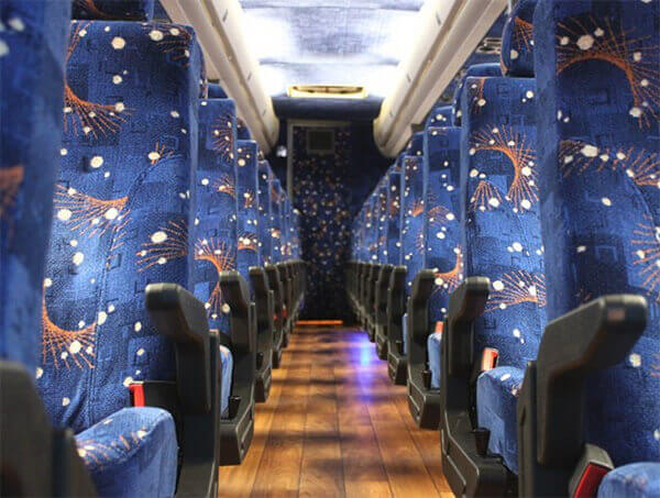 Tyler 50 passenger Charter Bus Interior