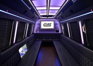 Pearland 18 Passenger Limo Bus Interior