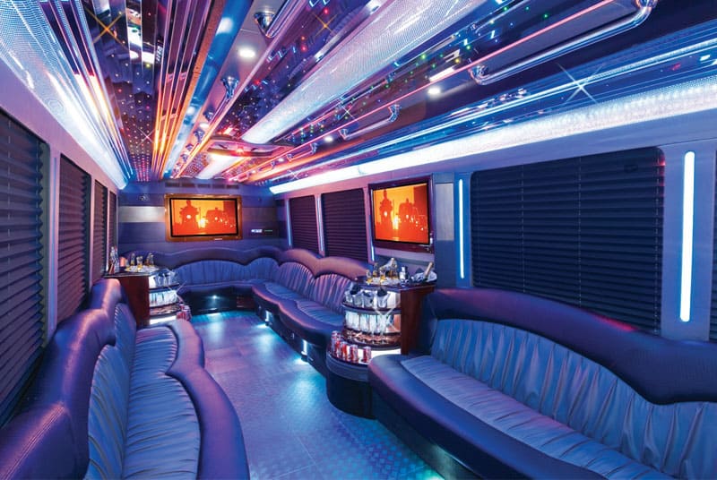 Sugar Land 20 Passenger Party Bus Interior