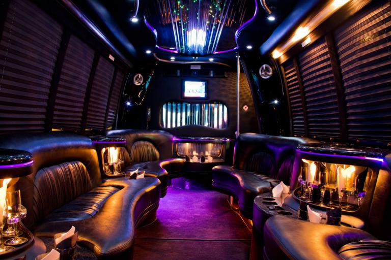 Sugar Land 22 Passenger Party Bus Interior