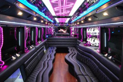 Pearland 50 Passenger Party Bus Interior